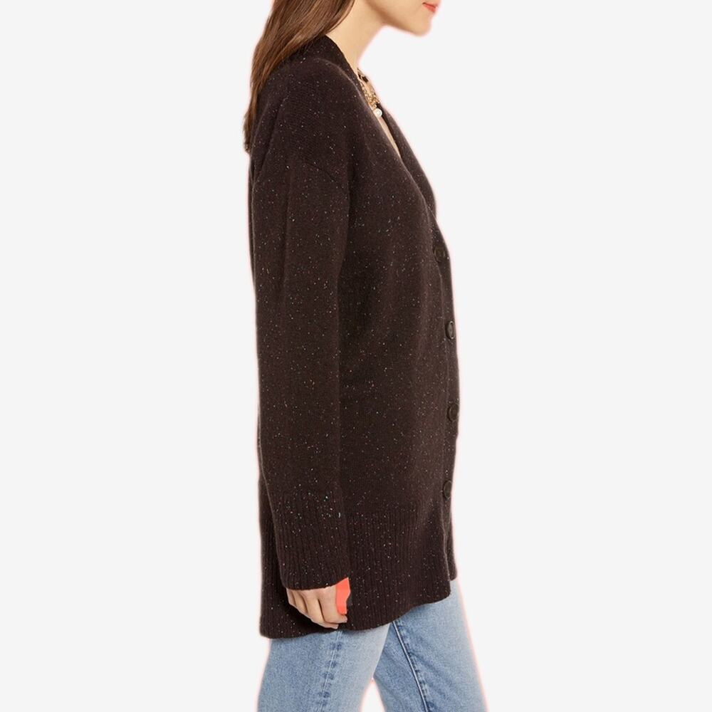 Cabincore Heather Something Navy Ganache Cozy V-Neck Longline Knit Cardigan S - Picture 5 of 7